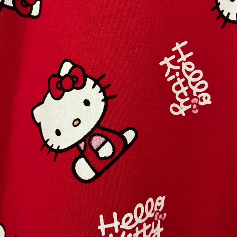 Hello Kitty Patterned Red Crew Neck Sweater NWT - image 3